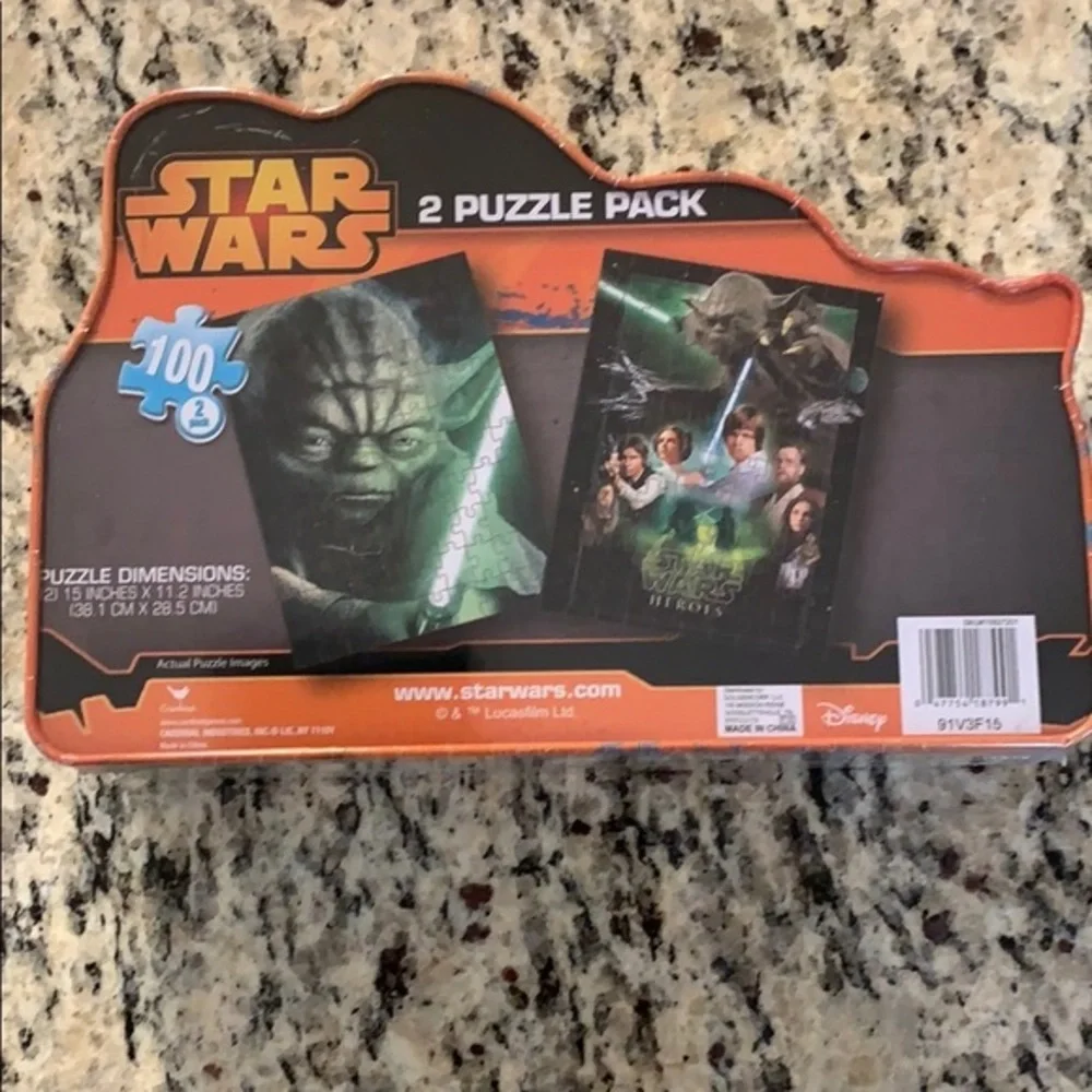Star Wars Heroes Metal Tin 2 Puzzle Pack Yoda & Friends New